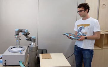 人協働ロボットを用いたセラミックスの研磨試験