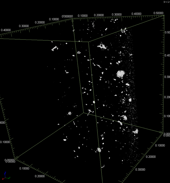 図２ X線CTによるセラミックス中の傷の評価