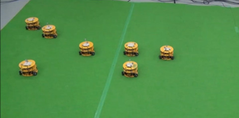 複数のロボットからなるロボット群の分散誘導制御